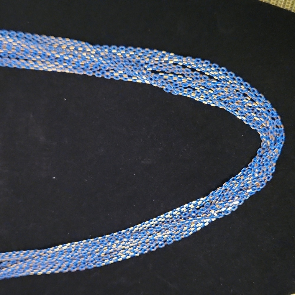 Cara NY necklace blue gold shimmer flex multi-strand